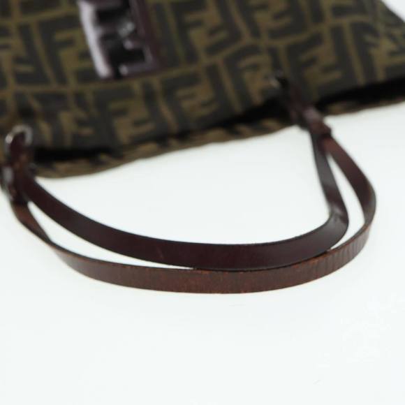 FENDI Zucca Canvas Tote Bag Brown Black Auth bs15988 - Picture 7 of 16